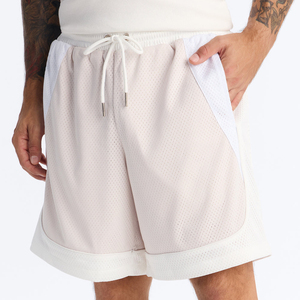 Shorts de sport pour hommes, mi-long, avec cordon de serrage, en toile 100% polyester, maille respirante, séchage rapide, sexy, plage, fitness, entraînement, extérieur, décontracté - Product Image 1