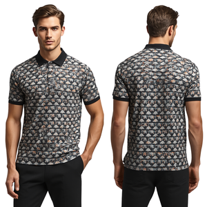 Chemises en coton uni pour hommes avec impression numérique, service OEM, qualité supérieure, couleur et logo personnalisés, tissu jersey - Product Image 2