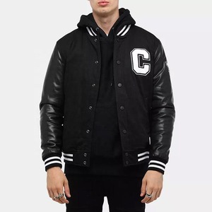 Newest Edition Sportswear <b>Leather</b> Made <b>Long</b> Sleeve Wool Body Varsity <b>Jackets</b> Men High Streetwear Varsity Outerwear <b>Jacket</b> Men - Product Image 1