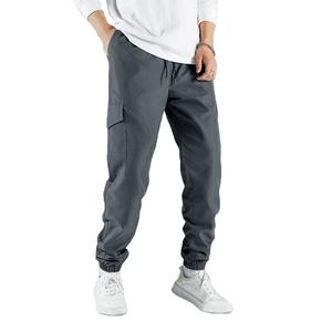 Pantalon à revers multi-poches pour hommes slim au printemps et en automne Pantalon grande taille avec logo brodé personnalisé OEM - Product Image 1