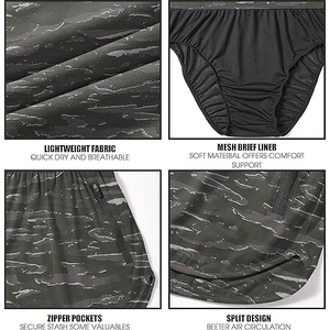 Pantalones Cortos Deportivos para Hombre con Estampado de Tigre, para Atletismo y Gimnasio, con Bolsillo Oculto con Cierre para Teléfono - Product Image 3