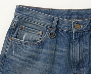 Jeans Cargo Azules para Hombre, Mezclilla de Algodón de Peso Medio, Desgastados, Corte Regular, Estilo Casual para Otoño - Product Image 5