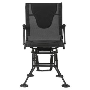 Chaise de chasse et de pêche pliable et portable avec cadre en acier robuste, pivotante à 360 degrés, silencieuse, avec siège et accoudoirs - Product Image 1