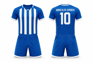 Custom Soccer Jersey Set OEM Manufacturer Digital Print Breathable Quick Dry 100% Polyester V-neck Short Sleeve Unisex Team Kit - Product Image 2