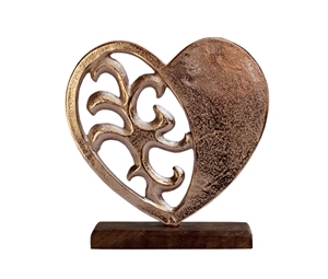 Decoración Navideña de Metal con Forma de Corazón en Base de Madera, Ideal para Regalos, Bodas y Fiestas, un Obsequio Romántico - Product Image 4