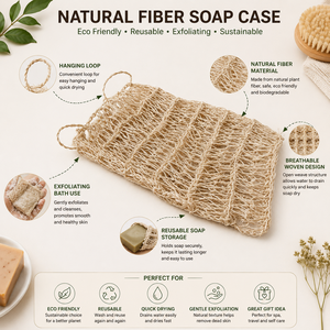 Estuche de Jabón de Sisal Natural Hecho a Mano y Bolsa Protectora Angel, Bolsa de Baño Exfoliante Ecológica para Ducha y Spa - Product Image 6