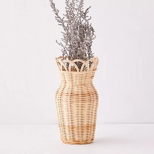 Boho <b>Small</b> Rattan <b>Vase</b> Handmade Wicker Flower Holder Natural Rattan Decorative <b>Vase</b> for Dried Flowers Table Shelf Decor - Product Image 2