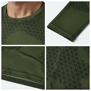 Rashguard imprimé de qualité supérieure à manches longues pour hommes, rashguards personnalisés pour l'entraînement sportif, sous-vêtement technique. - Product Image 5
