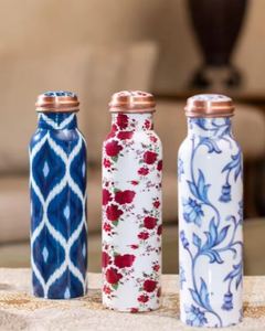 Bouteille imprimée en cuivre, bol à salade, décorations de mariage, décoration de table, accessoires de cuisine, bouteille hygiénique, cadeau - Product Image 4