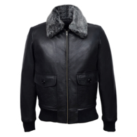 Veste d'aviateur pour homme en cuir véritable noir vintage de qualité supérieure, style Topp Gunn, automne/hiver