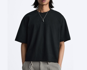 เสื้อยืดคอตตอนหนา 240 GSM ทรงโอเวอร์ไซส์สำหรับผู้ชาย สกรีนโลโก้ได้ ทรงบ็อกซี่ ตัดสั้น สไตล์สตรีทแวร์ - Product Image 1