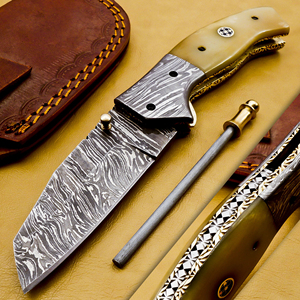 Couteau de poche pliant en acier Damas fait main, lame tranchante comme un rasoir, pour le camping, la chasse, la survie tactique, EDC - Product Image 1