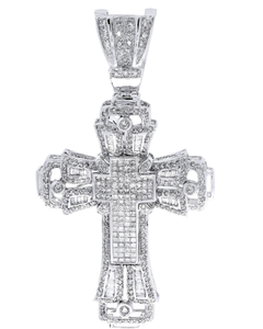 จี้รูปกางเขนมอยส์ซาไนต์แบบกำหนดเอง VVS จี้ฮิปฮอป เงินแท้ 925 ประดับเพชร จี้ศรัทธาคริสเตียน เครื่องประดับทางศาสนา - Product Image 1