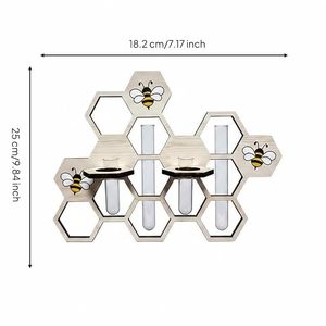 Vase mural en bois fait main, cadeau de mariage, avec design géométrique ajouré, pour l'entrée de la maison, le salon - Product Image 3