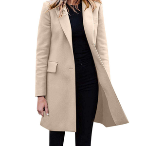 Elegante Abrigo Largo de Algodón y Lana, Chaqueta de Invierno, Corte Entallado, Gabardina de Moda para Mujer, Ropa Casual - Product Image 6