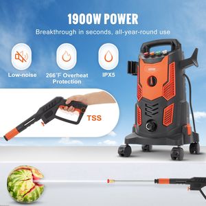 1900W idropulitrice elettrica 26ft tubo 4 ugelli di collegamento rapido maniglia retrattile 2300 PSI Max pulitori ad alta pressione per Patio - Product Image 3