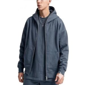 Sudadera con capucha de forro polar con cremallera extragrande para hombre – Sudadera informal cálida y gruesa para invierno - Product Image 3