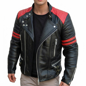 Veste en cuir de mouton véritable pour homme, style café racer, veste en cuir de moto décontractée et tendance, fabrication OEM ODM en gros - Product Image 1