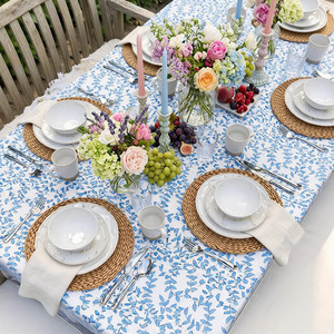 Mantel de 10 plazas hecho a mano con estampado floral, 100% algodón, 180x270 cm, cubierta para mesa de comedor, decoración del hogar, estilo de lujo, en oferta - Product Image 6
