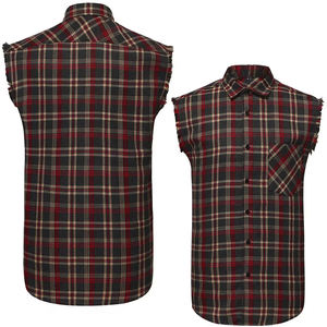 Chemises en flanelle pour hommes de qualité supérieure, respirantes, vintage, ajustées, en tissu doux, style streetwear, sans manches, pour garçons - Product Image 3