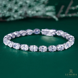 Pulsera de Tenis de Lujo con Diamantes Cultivados en Laboratorio de Corte Ovalado, Oro de 9K, 10K, 14K, 18K, Certificación IGI, 24 Quilates, para Mujer, Joyería de Boda - Product Image 1