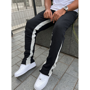 Pantalon décontracté oversize respirant vintage pour homme avec bandes latérales en Spandex/Polyester – Créez vos propres pantalons à jambes larges - Product Image 6