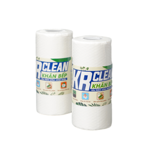 Serviettes de cuisine réutilisables écologiques Krclean, 50 feuilles, 2 plis, tissu non tissé doux, blanc, absorbant, papier multi-usages pour la maison - Product Image 1