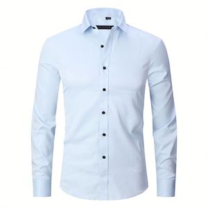 เสื้อเชิ้ตทำงานผู้ชายแบบเป็นทางการ – เสื้อเชิ้ตแขนยาวผ้าคอตตอนผสมคุณภาพสูง ติดกระดุม ทรงพอดีตัว สวมใส่สบายสำหรับทุกวัน - Product Image 1