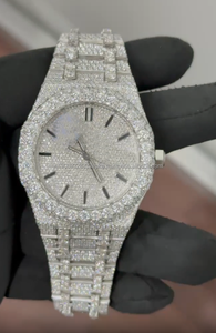 Montre automatique de luxe en acier inoxydable avec cadran en verre, style hip-hop, sertie de diamants Moissanite, unisexe, cadeau d'anniversaire ou de mariage - Product Image 2