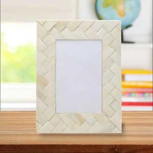 SOFIYA CRAFT Bone Inlay Handmade Modern Rectangular Photo <b>Frame</b> Floral Pattern Decorative <b>Picture</b> <b>Frame</b> for Tabletop Home Decor - Product Image 1