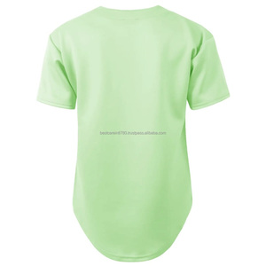 Broderie Logo Jeunes Cousu col en V Sublimation Vente en gros Blanc Maille personnalisée Maillot de baseball uni - Product Image 3