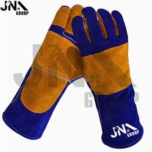 Gants de travail en cuir à manchette longue, résistants à la chaleur, pour le barbecue et la soudure - Product Image 2