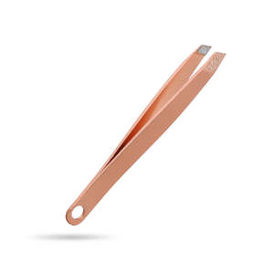 Pinzas para Cejas de Punta Inclinada de Marca Privada, Pinzas Clásicas de Belleza con Logotipo Personalizado, Pinzas de Acero Inoxidable Color Oro Rosa para Depilación - Product Image 6