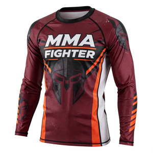 Camiseta de compresión de manga larga para hombre, diseño de luchador de MMA, sublimación, secado rápido, atlética - Product Image 3