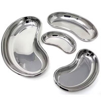 Lot de 4 plateaux rénaux en acier inoxydable, ensemble d'instruments chirurgicaux Holloware, récipients médicaux réutilisables pour pansements hospitaliers