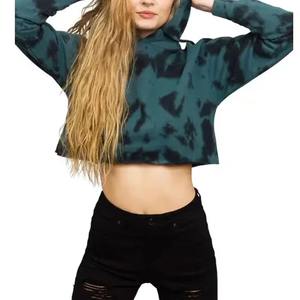 เสื้อฮู้ดครอปท็อปผู้หญิงทรงใหญ่ ส่งเร็ว ล้างสีสไตล์วินเทจ รับผลิตแบบ OEM  ตกแต่งลายขาดๆ  รับสกรีนโลโก้ตามแบบ - Product Image 1