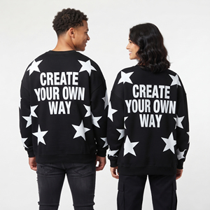 Heavy Weight Printed Oversized Crewneck Sweatshirt Unisex Winter Knitted Cotton Breathable Loose Fit Sweat Shirrt Men Women - Product Image 2