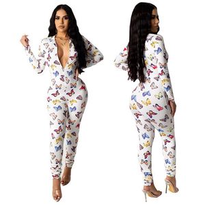 Mono de manga larga con estampado blanco para mujer, cintura alta, ajuste ceñido, cuello en V, longitud completa, ropa de dormir transpirable de elastano y poliéster - Product Image 3