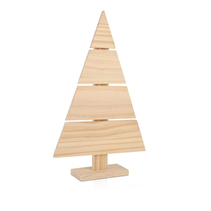 Nouveauté : Arbre de Noël rustique vintage en bois avec découpes, corps entièrement en bois, dimensions 14,5 x 9,5 cm, décorations de Noël - Product Image 1