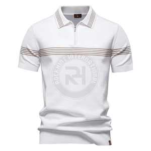 Polo en coton pour homme de haute qualité, design confortable à manches courtes, adapté pour les occasions décontractées, habillées et professionnelles. - Product Image 5