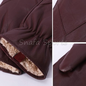 Winter Warm Leather <b>Ski</b> Mittens Gloves for Snowboard Racing Sports With Waterproof Fleece Snowboard Mittens Gloves - Product Image 2