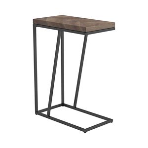 Tavolo Console Rustico con Motivo a Spina di Pesce e Dettagli in Nero Sabbiato - Product Image 2