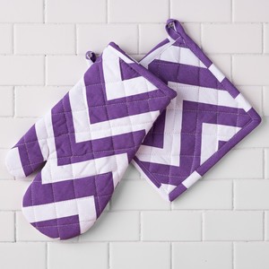 100% Cotton Modern Style Woven Oven Mitts <b>Gloves</b> Pot Holders Heat Resistant Waterproof Dishwasher Safe Digital Printed <b>Food</b> - Product Image 3