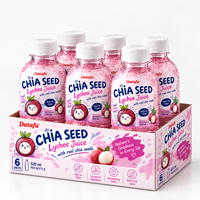 Chia Zaad Lychee Sap Fruitdrank met Echte Chia Zaden Vezelrijk 320 ml Geflesseerd Drankje