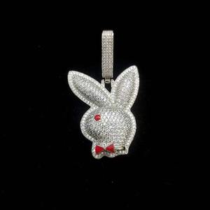 Charm Moissanite Jewelry Hiphop 925 <b>Silver</b> Iced Out Play Rabbit <b>Necklace</b> <b>Pendant</b> for <b>Men</b> and Women - Product Image 6