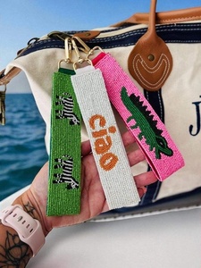 Lightweight Comfortable Adjustable Fashion Custom Kansas City Team <b>Names</b> Beaded Keychain Wristlet Football Game Day Fan Keychain - Product Image 2