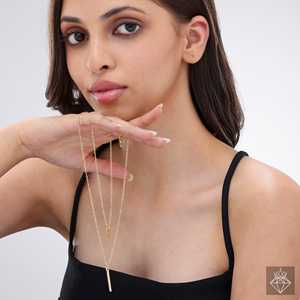 สร้อยคอทอง Prao ที่มีดาวและบาร์หลายชั้นเครื่องประดับชั้นที่ทันสมัย - Product Image 2