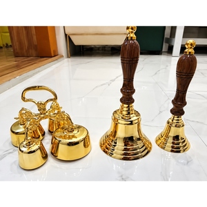 ชุดระฆังทองเหลืองสไตล์โบราณ 6 ขนาด พร้อมด้ามไม้ สำหรับตกแต่งบ้าน โบสถ์ พิธีกรรม และเป็นของขวัญ - Product Image 4