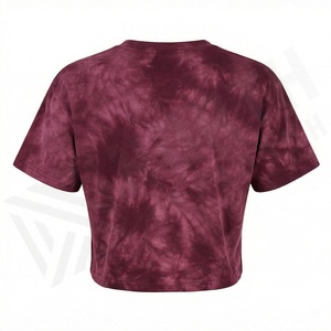 Camisetas Cortas de Lona con Cuello Redondo y Manga Corta, Estilo Tie-Dye, Casuales de Verano para Mujer, Ropa Deportiva Transpirable, Color Personalizado - Product Image 2