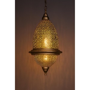 Farol Marroquí de Latón Perforado Hecho a Mano, Ecológico y Duradero |   Decoración del Hogar |   Moradabad - Product Image 2